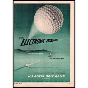 1951 US Royal Golf Balls Vintage Print Ad Golfing Course Driving Wall Art Photo